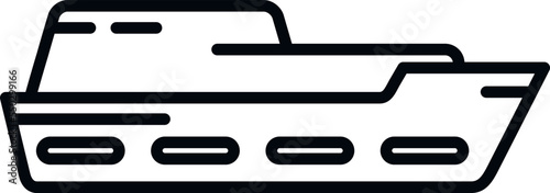 Raft rescue boat icon outline vector. Life sea. Coast guard