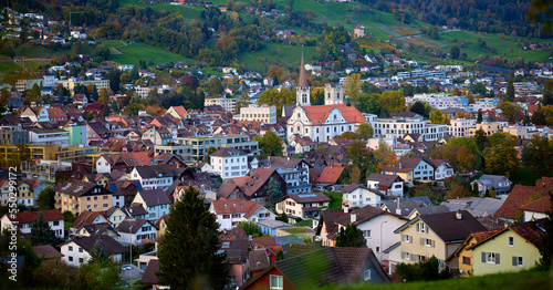 Altstätten, schöne Stadt in Rheintal, Schweiz.