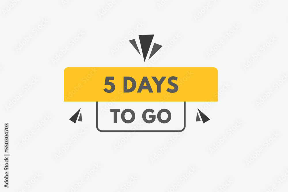 5 days to go countdown template. five day Countdown left days banner design
5 days to go countdown template. five day Countdown left days banner design