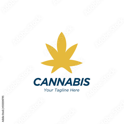 Cannabis leaf logo vector icon 