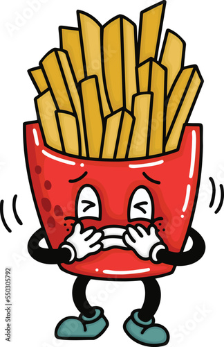 a vector of a cute cartoon french fries