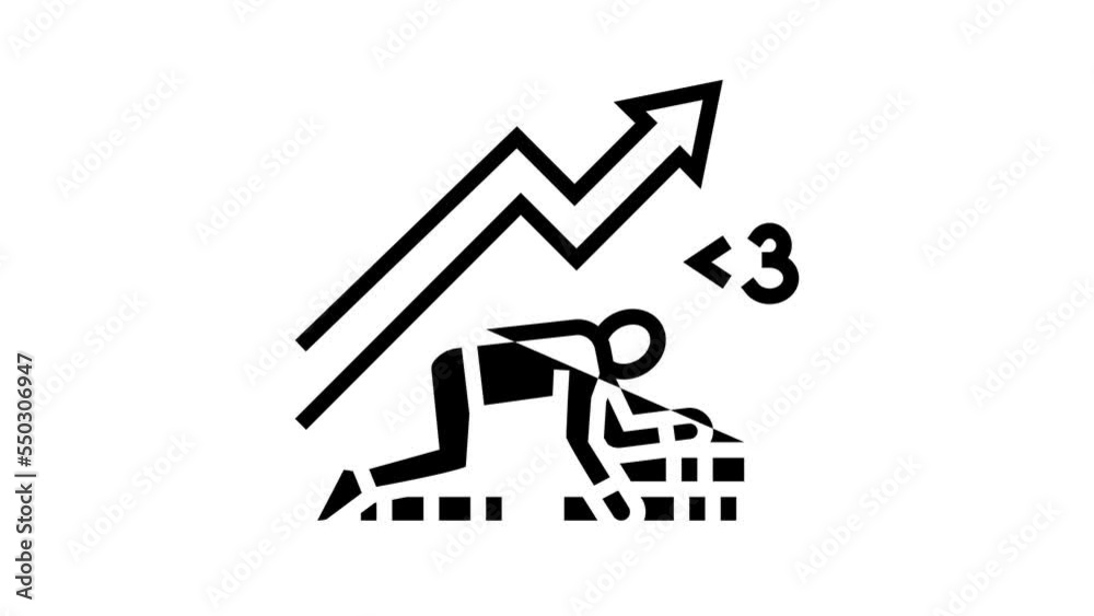 creeping inflation line icon animation creeping inflation line icon animation