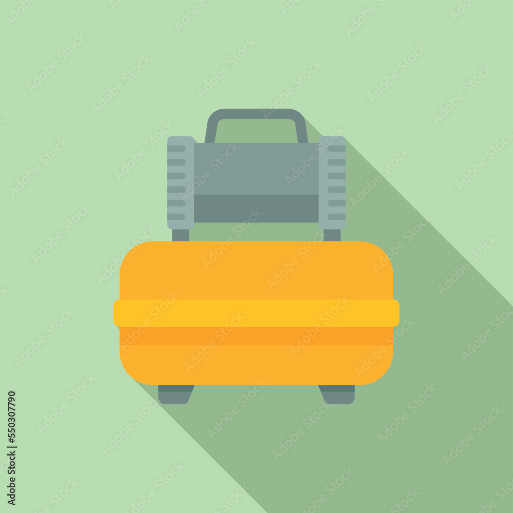 Electric compressor icon flat vector. Air machine. Motor tool Electric compressor icon flat vector. Air machine. Motor tool