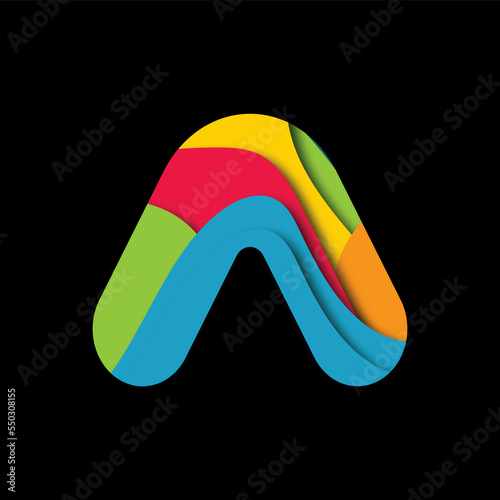 3d illustration creative A logo. Cut out	
