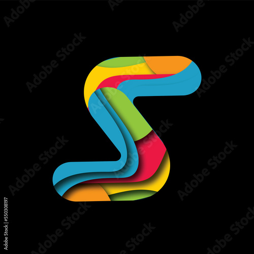 3d illustration creative S logo. Cut out