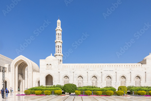 The Sultan Qaboos Mosque and its flowerbeds