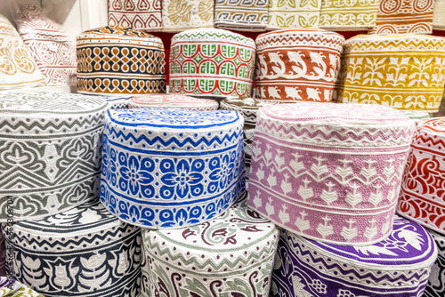Traditional Oman headgear in market