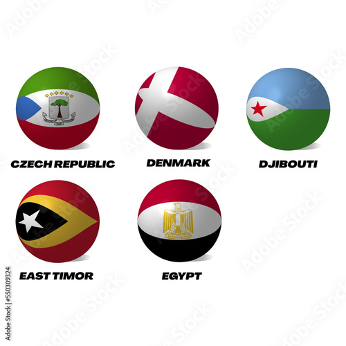 sets of different country flag in ball shape design © Nasir