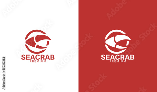 sea crab logo template simple design