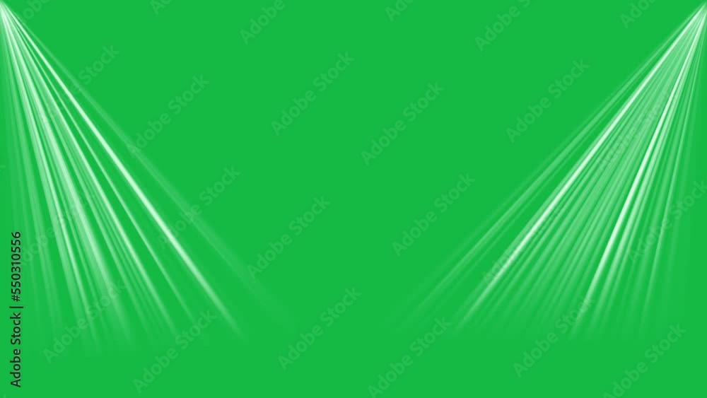 Light rays on green screen motion graphic effects.