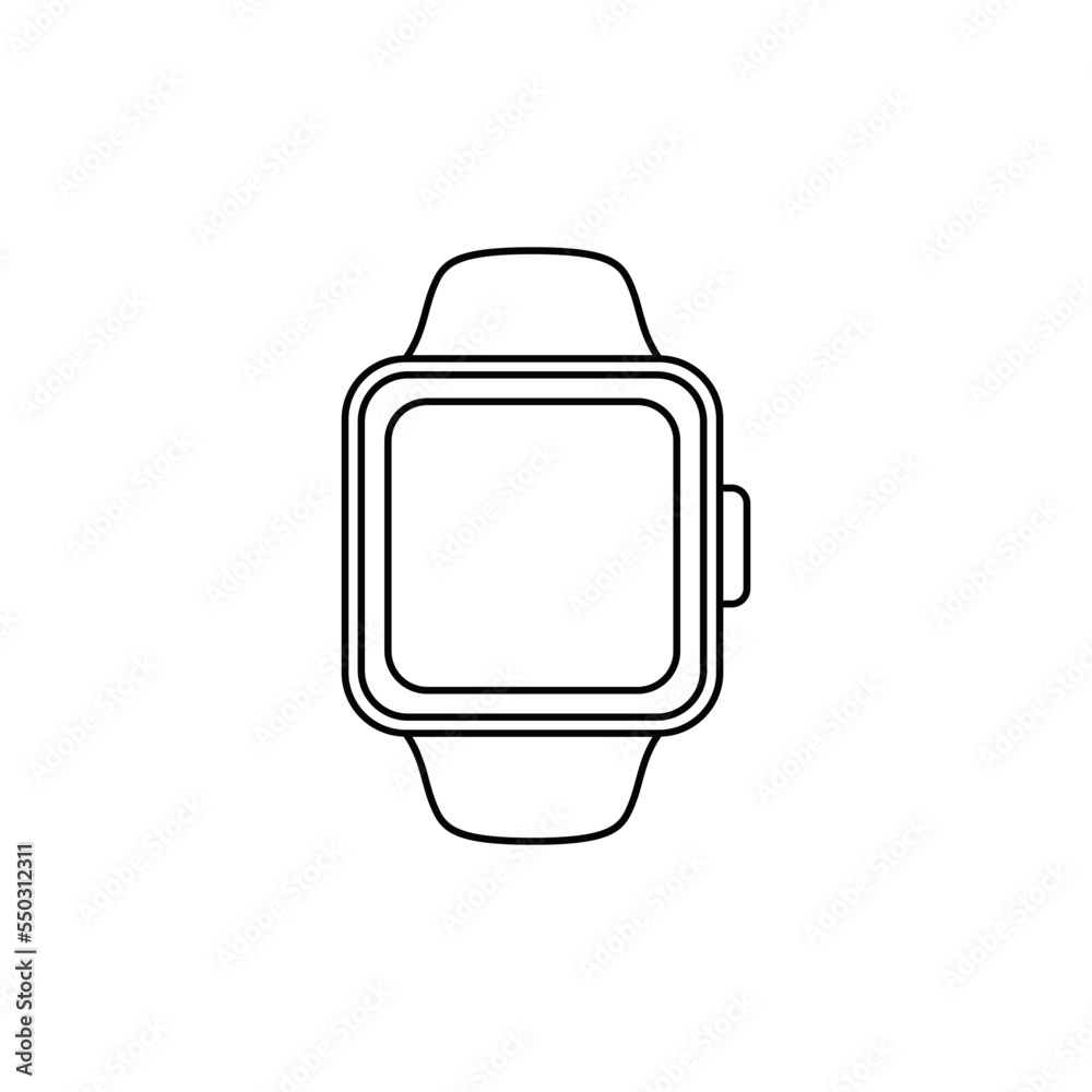 Smart watch icon in line style icon, isolated on white background Smart watch icon in line style icon, isolated on white background