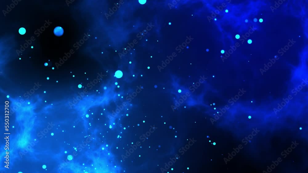 4k animation of an abstract background with floating particles inside ...