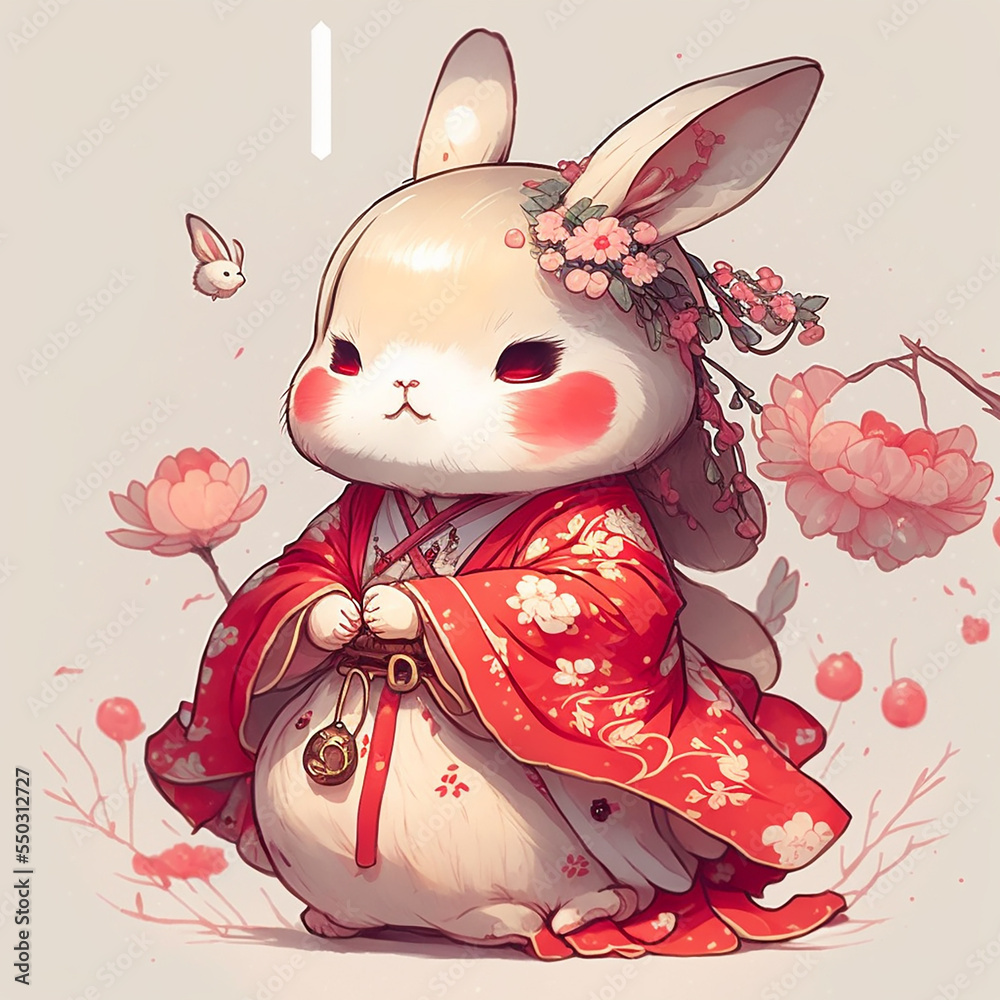 Chinese style Rabbit 2023 New year of rabbit animal | Uwalls.co.uk