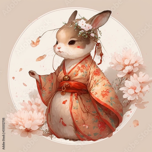 Chinese style Rabbit 2023 New year of rabbit animal