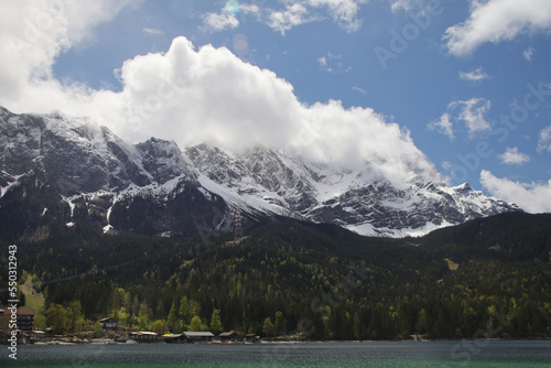 Eibsee lake in Garmisch-Partenkirchen, Bavaria, Germany