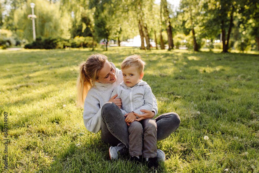 Fototapeta premium mother and son have activities together on holidays