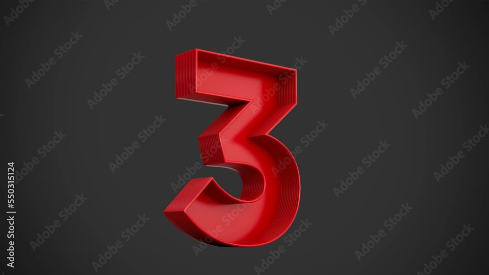 Illustrative count up of red numbers from 1 to 10