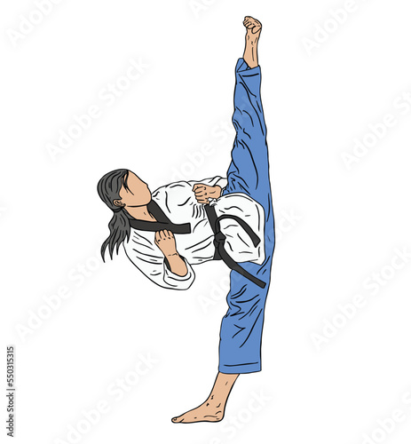 TAEKWONDO ICON LOGO ILLUSTRATION