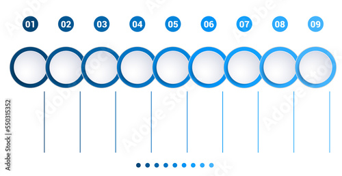 Template for infographics. Monochrome  Chart 9 Positions