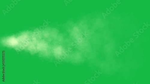Smoke stream on green screen motion graphic effects.