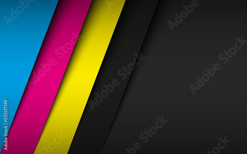 Modern cmyk business design concept. Cmyk print color background. Vector abstract banner