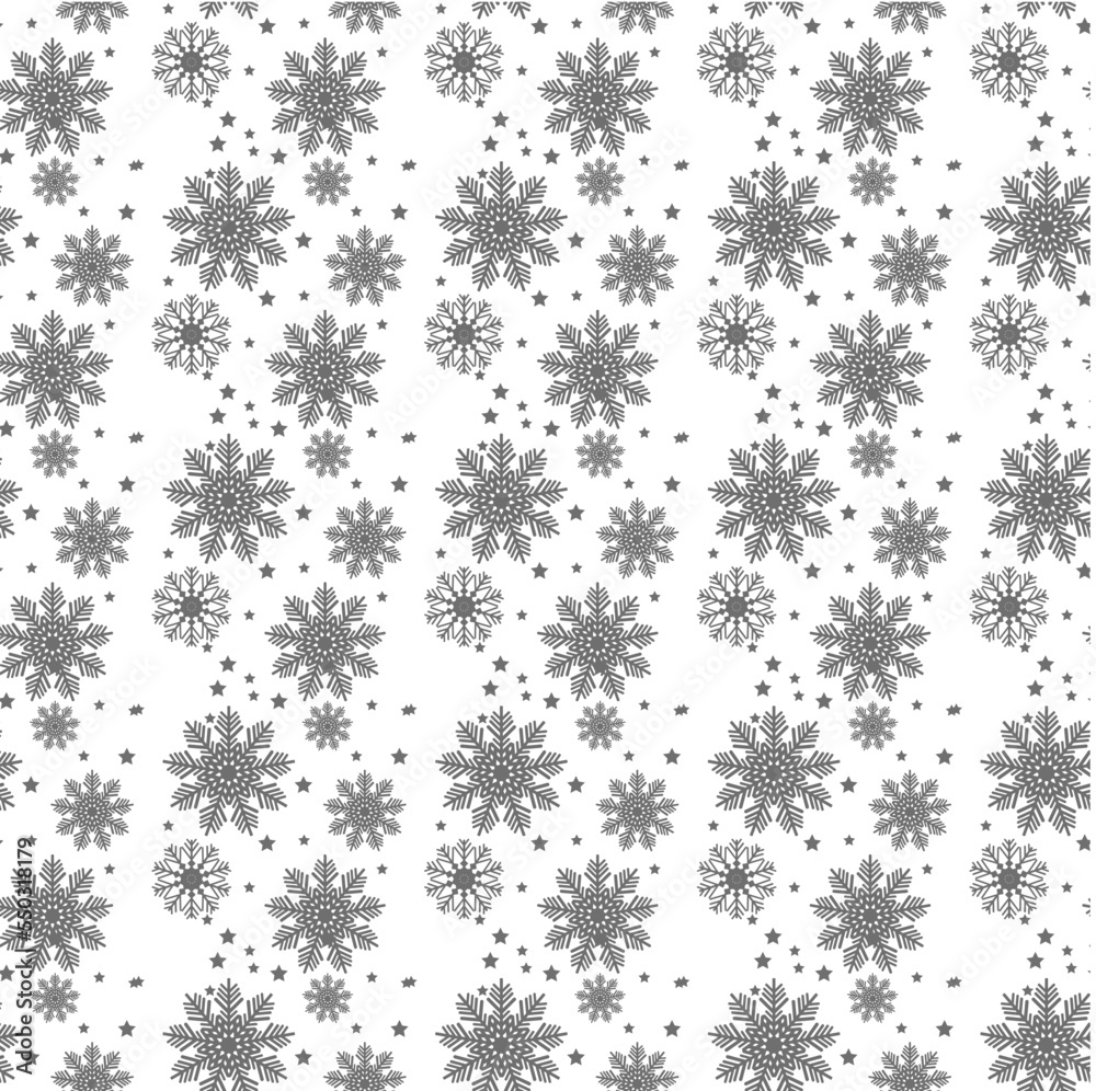Christmas, new year seamless pattern, snowflakes line illustration. Vector icons of winter holidays, cold season snowfall. Celebration party black white repeated background. Christmas, new year seamless pattern, snowflakes line illustration. Vector icons of winter holidays, cold season snowfall. Celebration party black white repeated background.