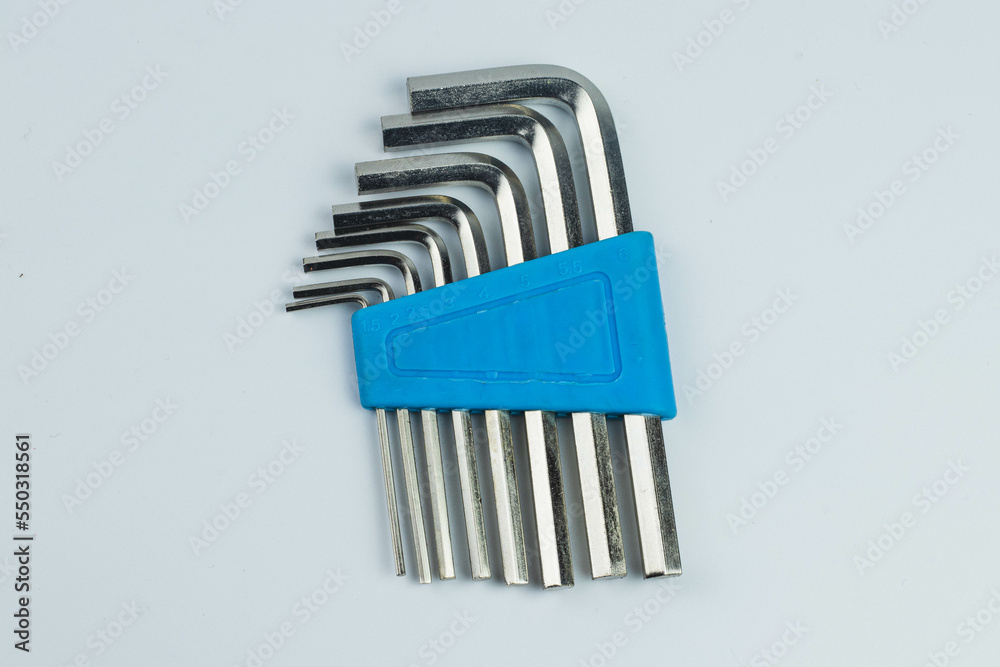 A set of tools on a white background.A set of tools that should be at home. Toolkit