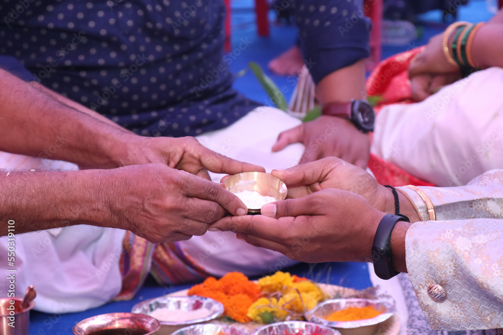 In India, yogurt is held in the hand of a wedding ceremony and in the hand of a Hindu priest in a religious ceremony In India, yogurt is held in the hand of a wedding ceremony and in the hand of a Hindu priest in a religious ceremony