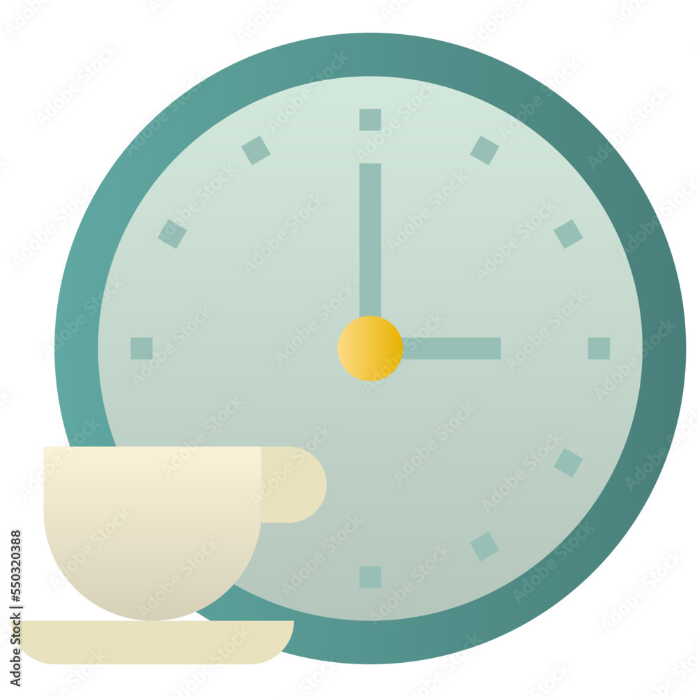 Coffee time flat icon