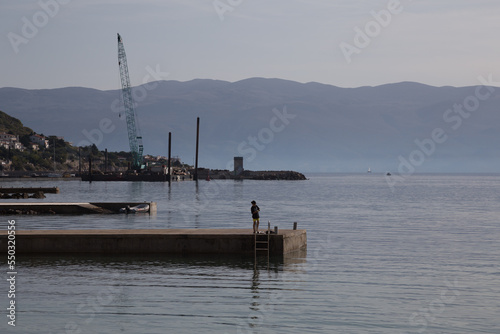 Landscape. The seaport. The Croatian island Krk.