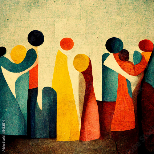 A Magnific Social Inclusion and Cooperation Illustration