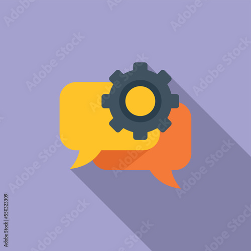 Online chat icon flat vector. Service team. Mobile share