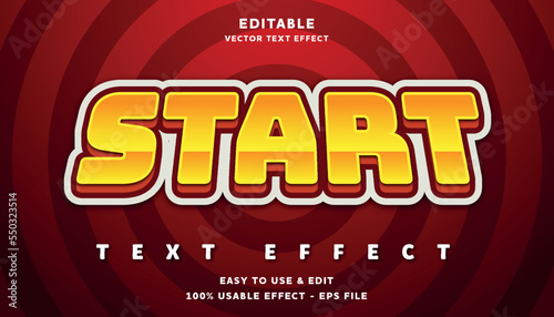 start editable text effect with modern and simple style, usable for logo or campaign title