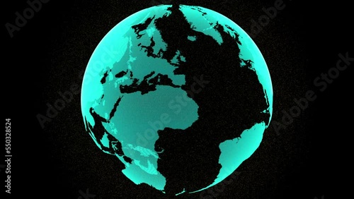 Globe 3D background rotation, digital technology concept