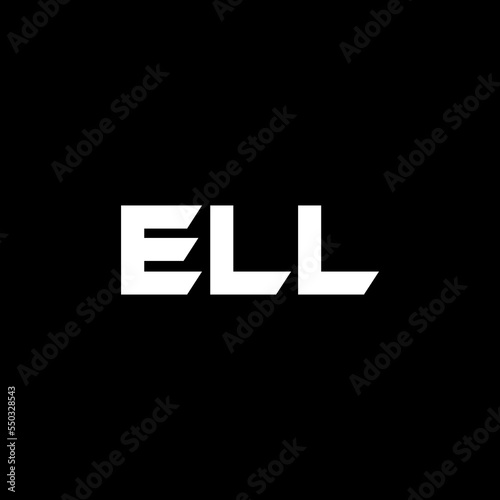 ELL letter logo design with black background in illustrator, vector logo modern alphabet font overlap style. calligraphy designs for logo, Poster, Invitation, etc.