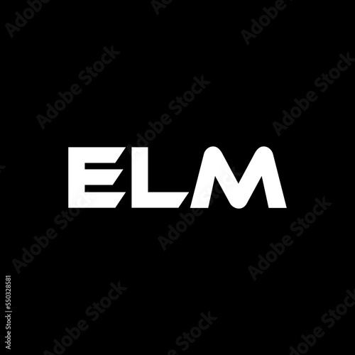 ELM letter logo design with black background in illustrator, vector logo modern alphabet font overlap style. calligraphy designs for logo, Poster, Invitation, etc.