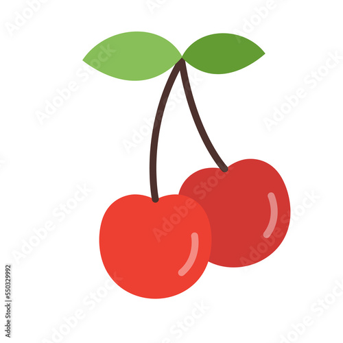 Cherry berry icon. Sweet cherry healthy food. Vector illustration
