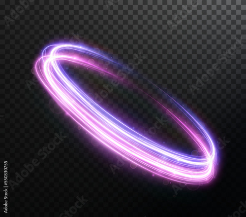 Light pink Twirl. Curve light effect of pink line. Luminous pink circle. Element for your design, advertising, postcards, invitations, screensavers, websites, games. 