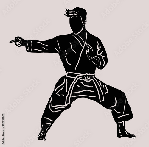 TAEKWONDO ILLUSTRATION VECTOR LOGO