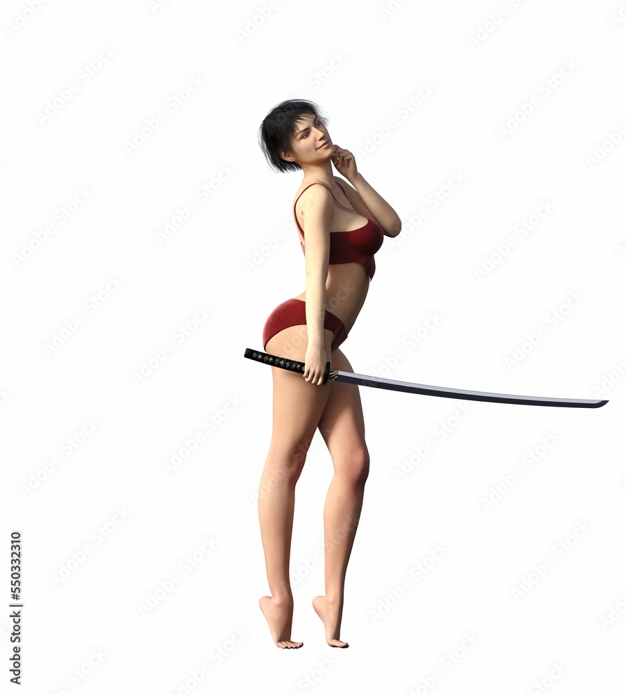 warrior woman, isolated on white background, 3D illustration, cg render warrior woman, isolated on white background, 3D illustration, cg render