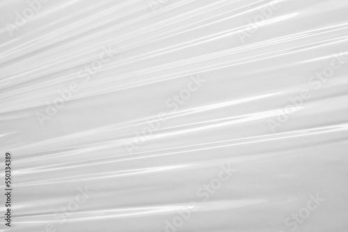 White transparent plastic film wrap texture background