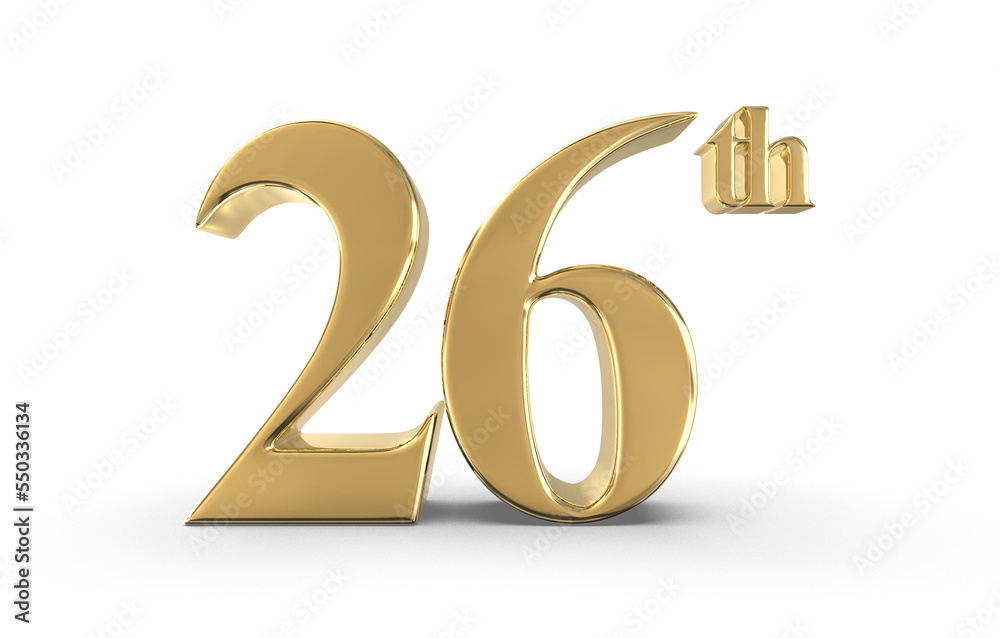 Number Happy Aniversary Gold 3d render Number Happy Aniversary Gold 3d render