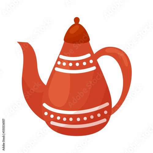 red teapot with simple ornament