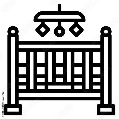 crib bed baby sleep icon