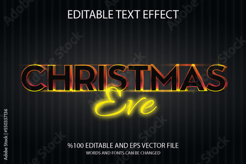 Editable Christmas Eve Text Effect