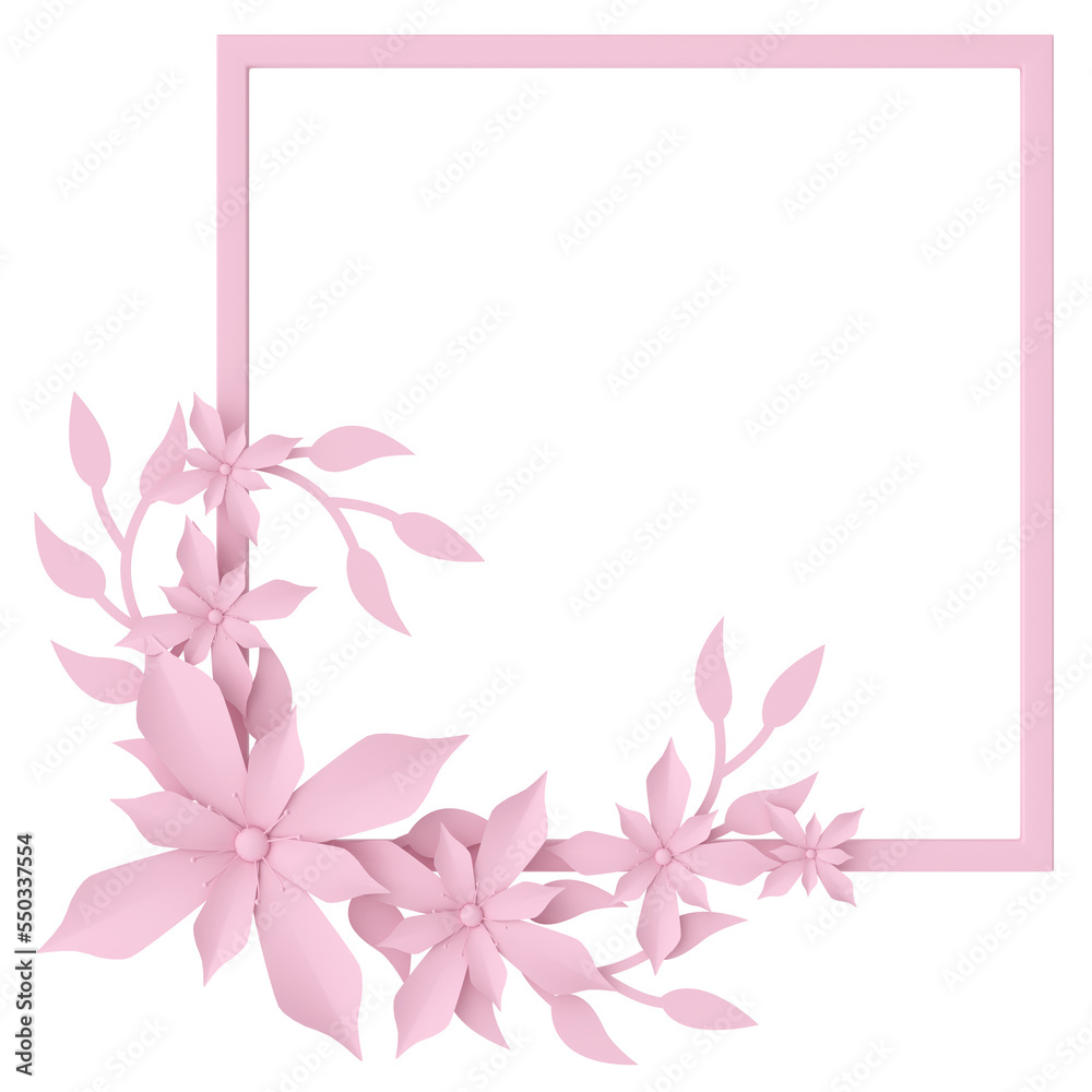 Fototapeta premium Paper flower. 3D illustration.