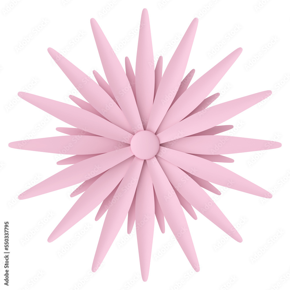 Paper flower. 3D illustration.