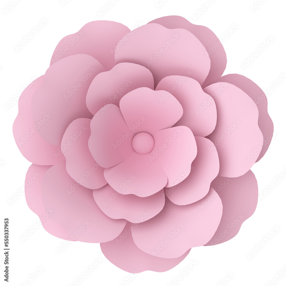 Fototapeta premium Paper flower. 3D illustration.