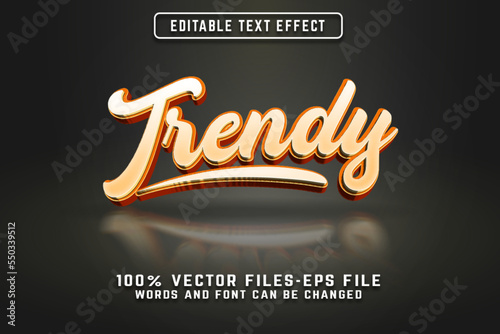 Trendy 3d Text Effect Premium vectors