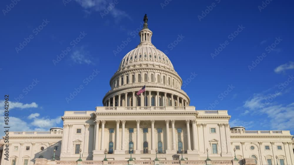 4K time lapse of the United states capitol building, Washington DC, USA.